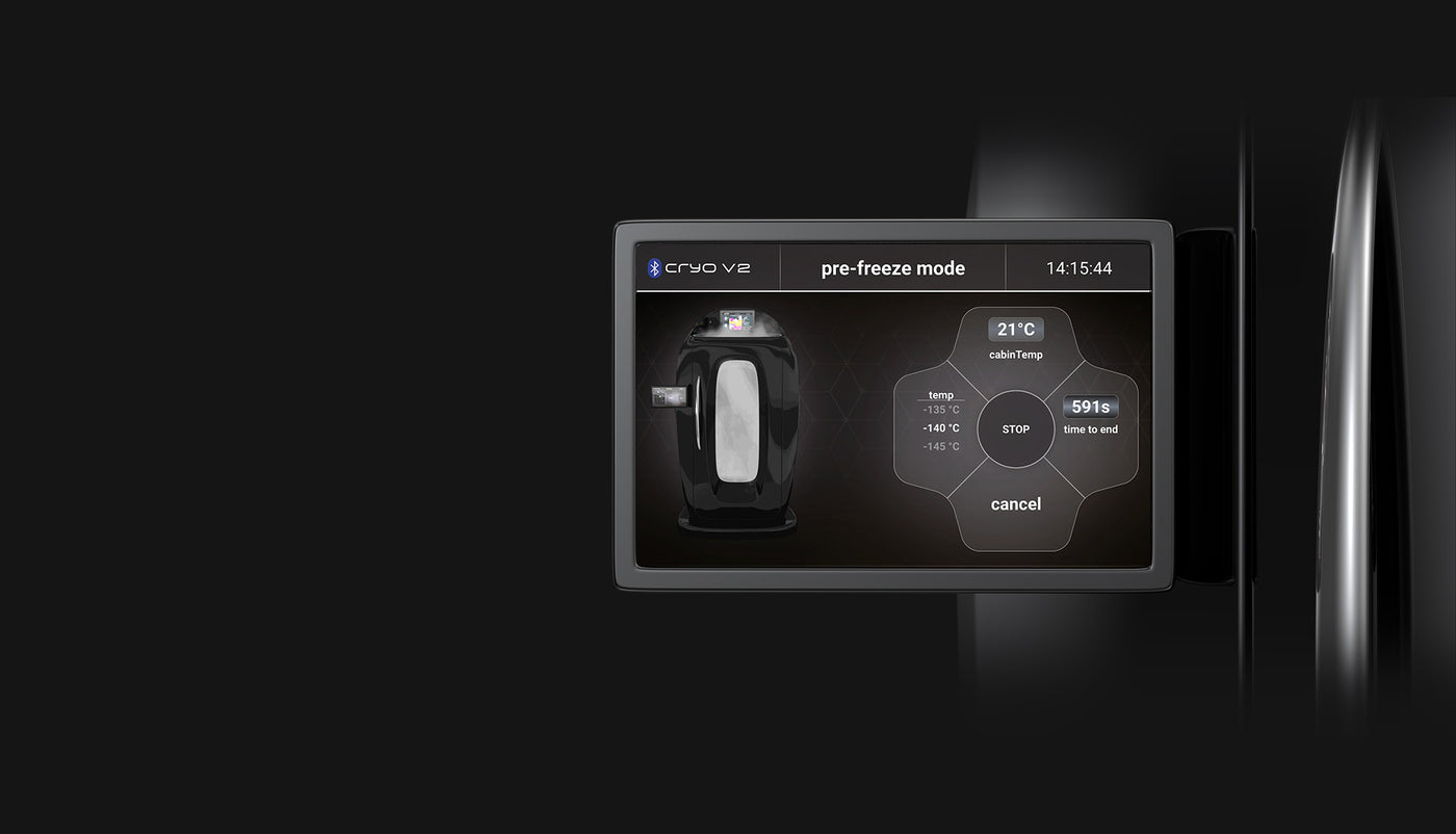 Dual displays — Activ Cryo V2 — Nitrogen Cryotherapy Chamber