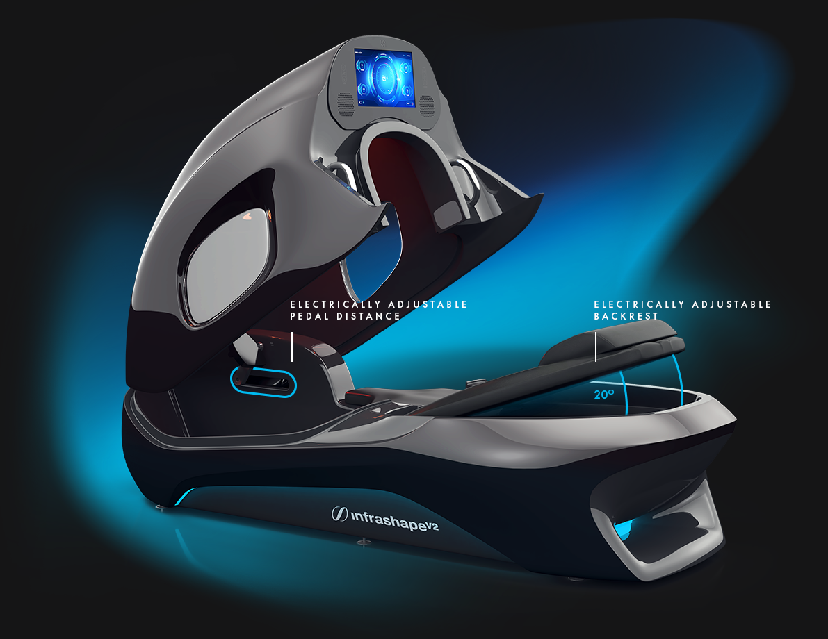 Full-spectrum infrared — Infrashape Horizontal V2 — Vacuum Recumbent Bike
